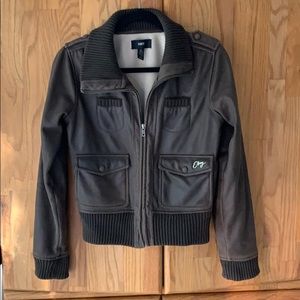 Obey faux crinkle leather jacket